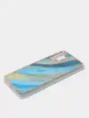 Лазурный чехол Samsung Galaxy A32, Самсунг Галакси А32 4G силиконовый с мраморным рисунком