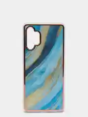 Лазурный чехол Samsung Galaxy A32, Самсунг Галакси А32 4G силиконовый с мраморным рисунком