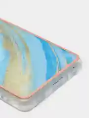 Лазурный чехол Samsung Galaxy A32, Самсунг Галакси А32 4G силиконовый с мраморным рисунком