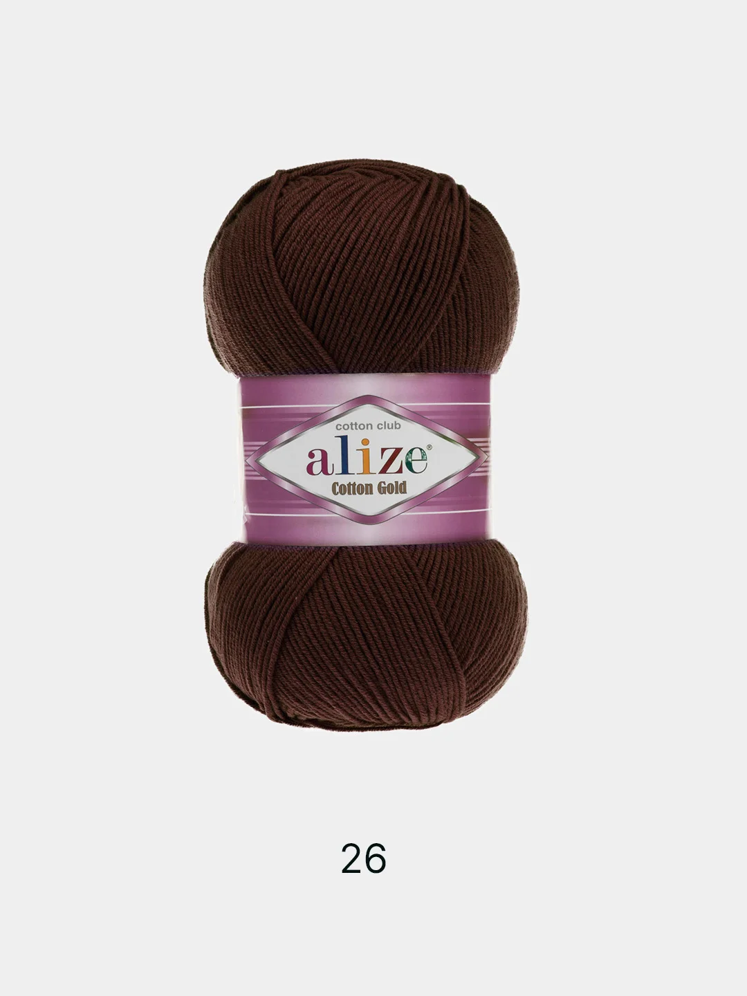 Коричневый пряжа Alize Cotton Gold 55% Хлопок 45% Акрил 100г 330м Ализе Коттон Голд
