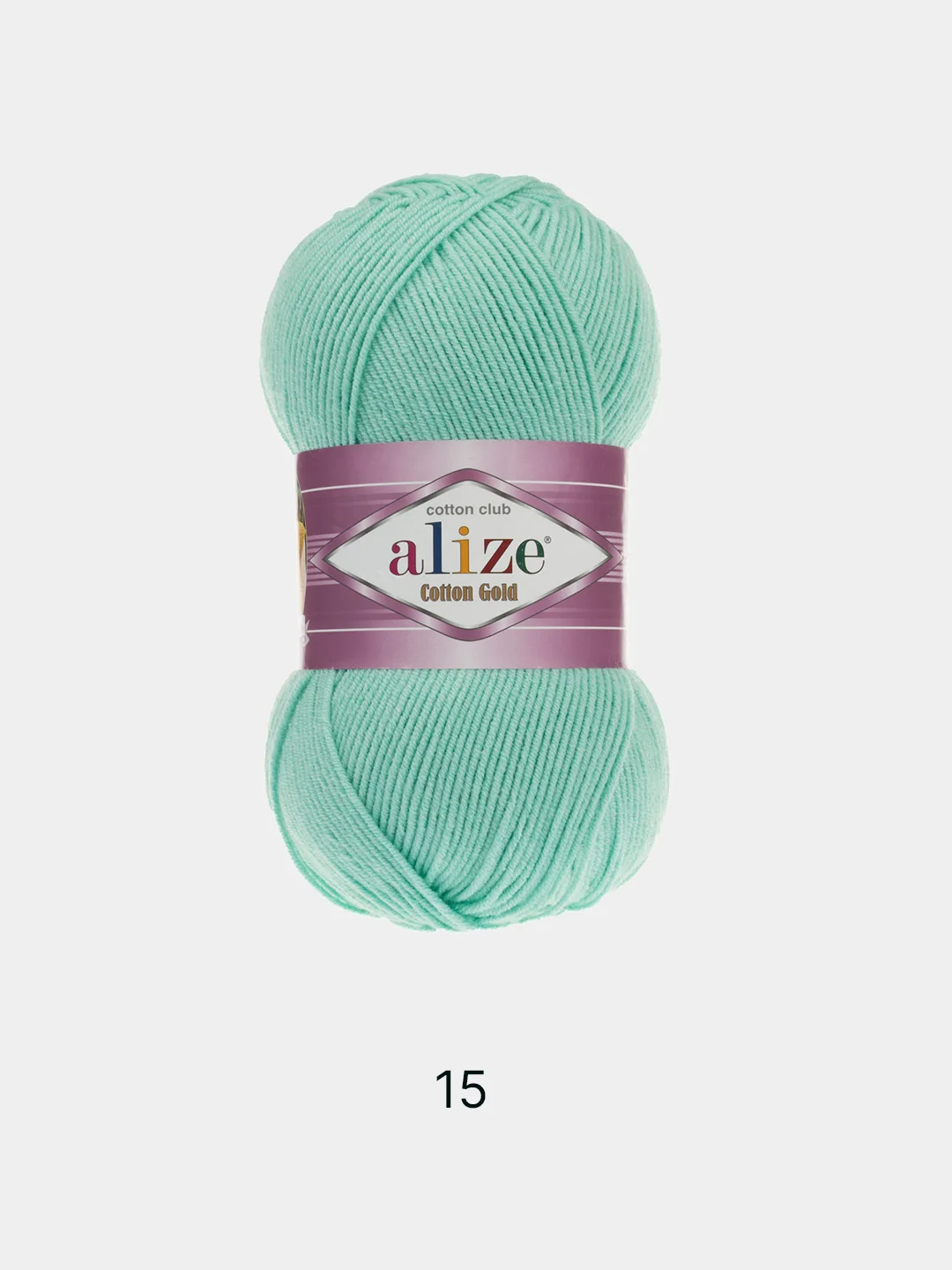 Мятный пряжа Alize Cotton Gold 55% Хлопок 45% Акрил 100г 330м Ализе Коттон Голд