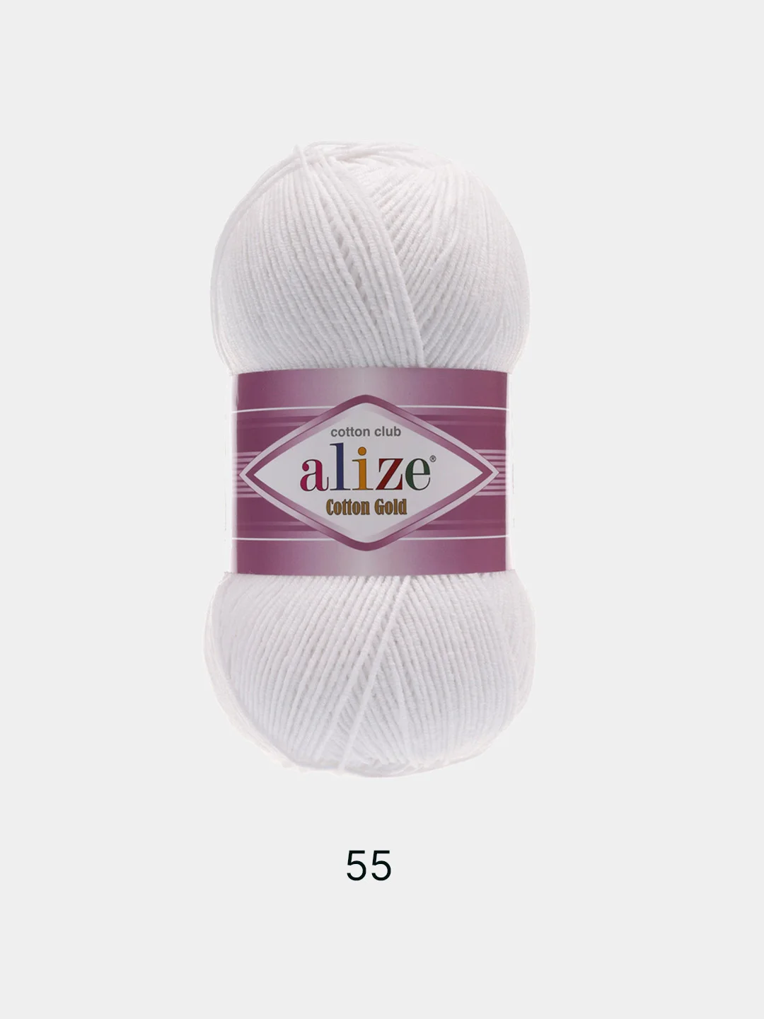 Белый пряжа Alize Cotton Gold 55% Хлопок 45% Акрил 100г 330м Ализе Коттон Голд