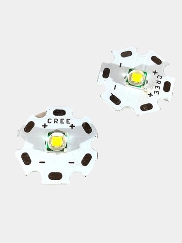 Светодиод мощный 10W CREE XM-L T6 U2  3-3.6V 3A на радиаторе 20мм