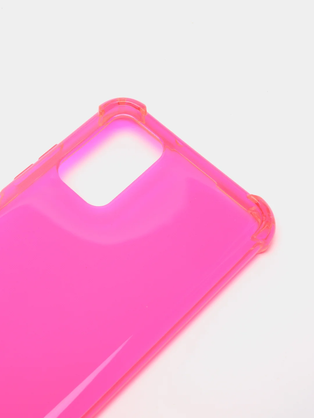 Фуксия чехол прозрачный Samsung Galaxy A03s противоударный плотный неоновый с оттенком