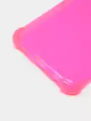 Фуксия чехол прозрачный Samsung Galaxy A03s противоударный плотный неоновый с оттенком