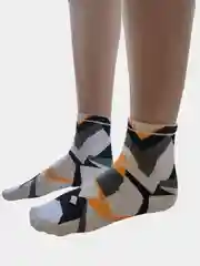 Белый разноцветные хлопковые носки с принтом
