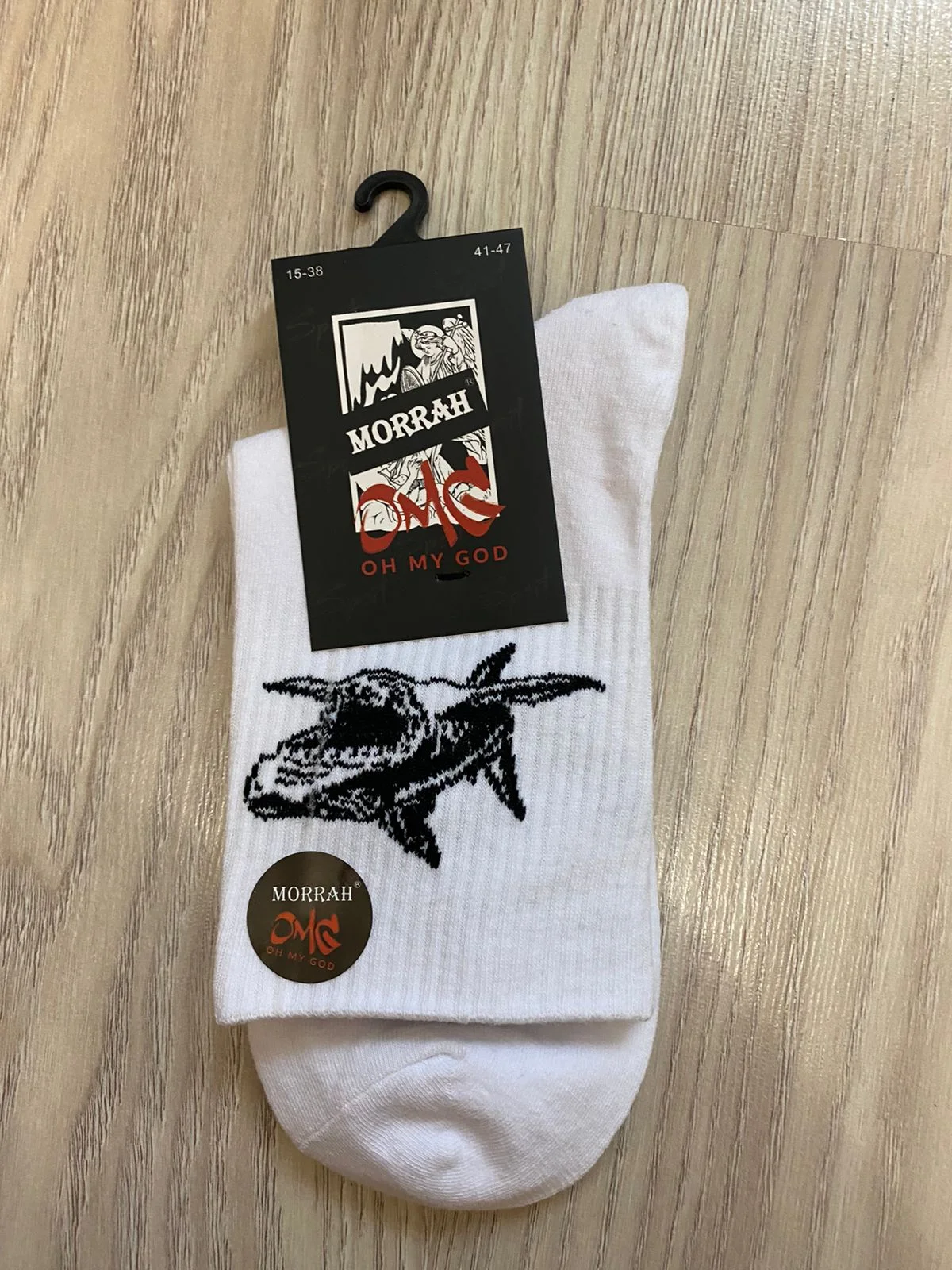 Носки мужские белые с рисунком