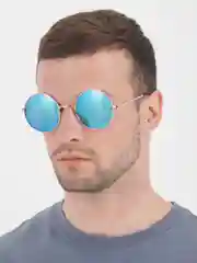 Лазурный очки круглые, солнцезащитные