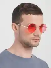 Вишнёвый очки круглые, солнцезащитные