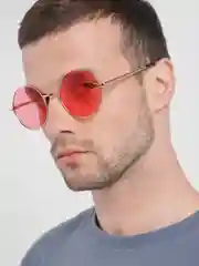 Вишнёвый очки круглые, солнцезащитные