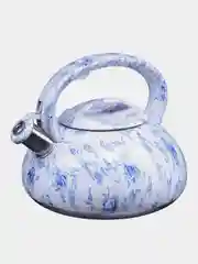 Голубой чайник из нержавеющей стали МВ, со свистком, 3 л
