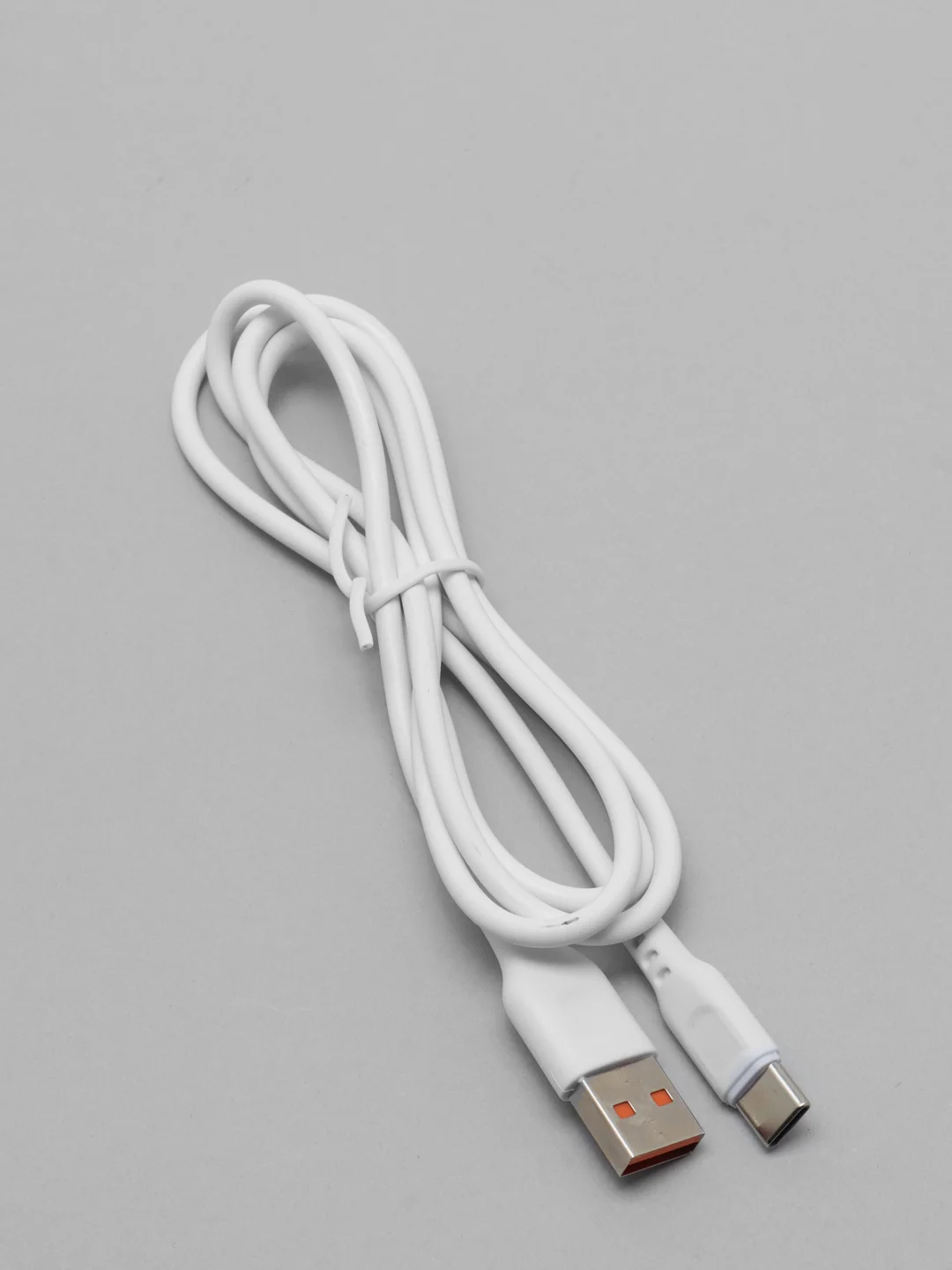 Белый кабель, Шнур, Провод, USB - Type-C, 2.4A, 1м, Denmen D01T, тайпси, тайп с, тайп си