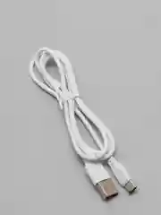 Белый кабель, Шнур, Провод, USB - Type-C, 2.4A, 1м, Denmen D01T, тайпси, тайп с, тайп си