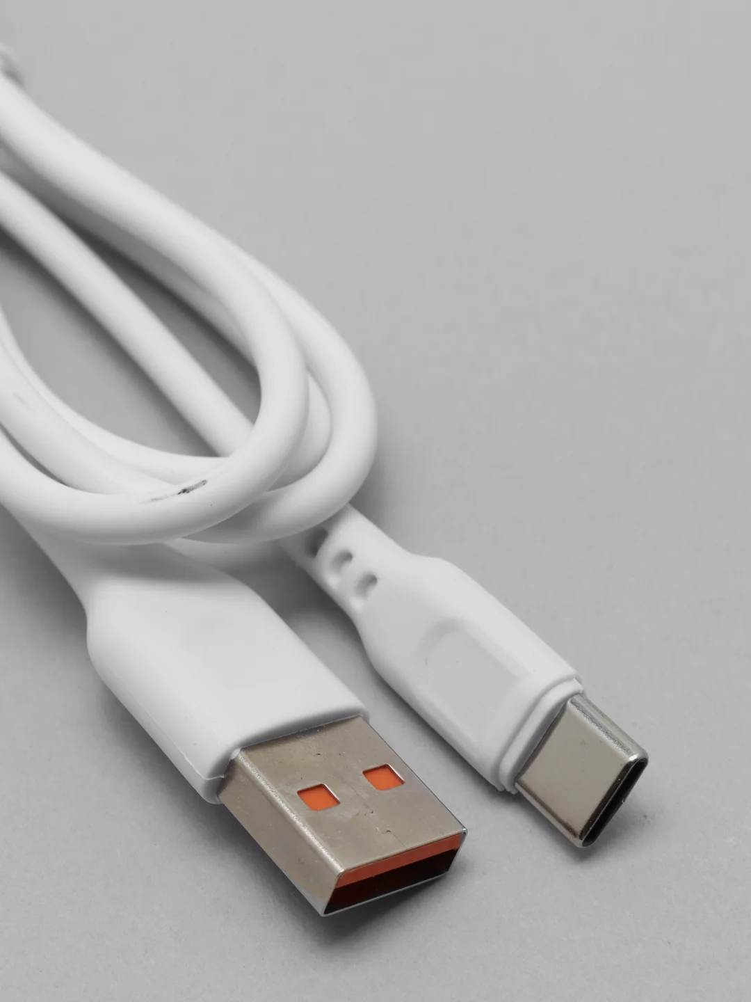 Белый кабель, Шнур, Провод, USB - Type-C, 2.4A, 1м, Denmen D01T, тайпси, тайп с, тайп си