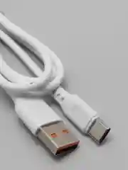 Белый кабель, Шнур, Провод, USB - Type-C, 2.4A, 1м, Denmen D01T, тайпси, тайп с, тайп си