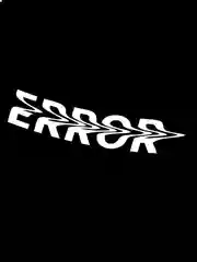 Белый error "Ошибка"- голографическая наклейка на ноутбук стикер без фона