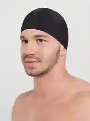 Черный шапочка для плавания тканевая