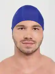 Синий шапочка для плавания тканевая