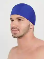 Синий шапочка для плавания тканевая