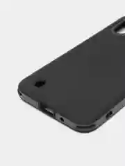Черный чехол усиленный с рамкой для Samsung Galaxy A01, силиконовый