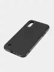 Черный чехол усиленный с рамкой для Samsung Galaxy A01, силиконовый