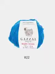 Синий пряжа  Gazzal Baby Wool  20% Кашемир 40% Акрил 40% Мериносовая шерсть 50г 175м