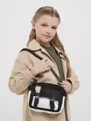 Черный сумка детская, сумка для девочек, сумка кросс-боди