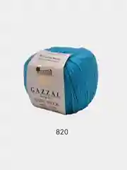 Бирюзовый пряжа  Gazzal Baby Wool  20% Кашемир 40% Акрил 40% Мериносовая шерсть 50г 175м