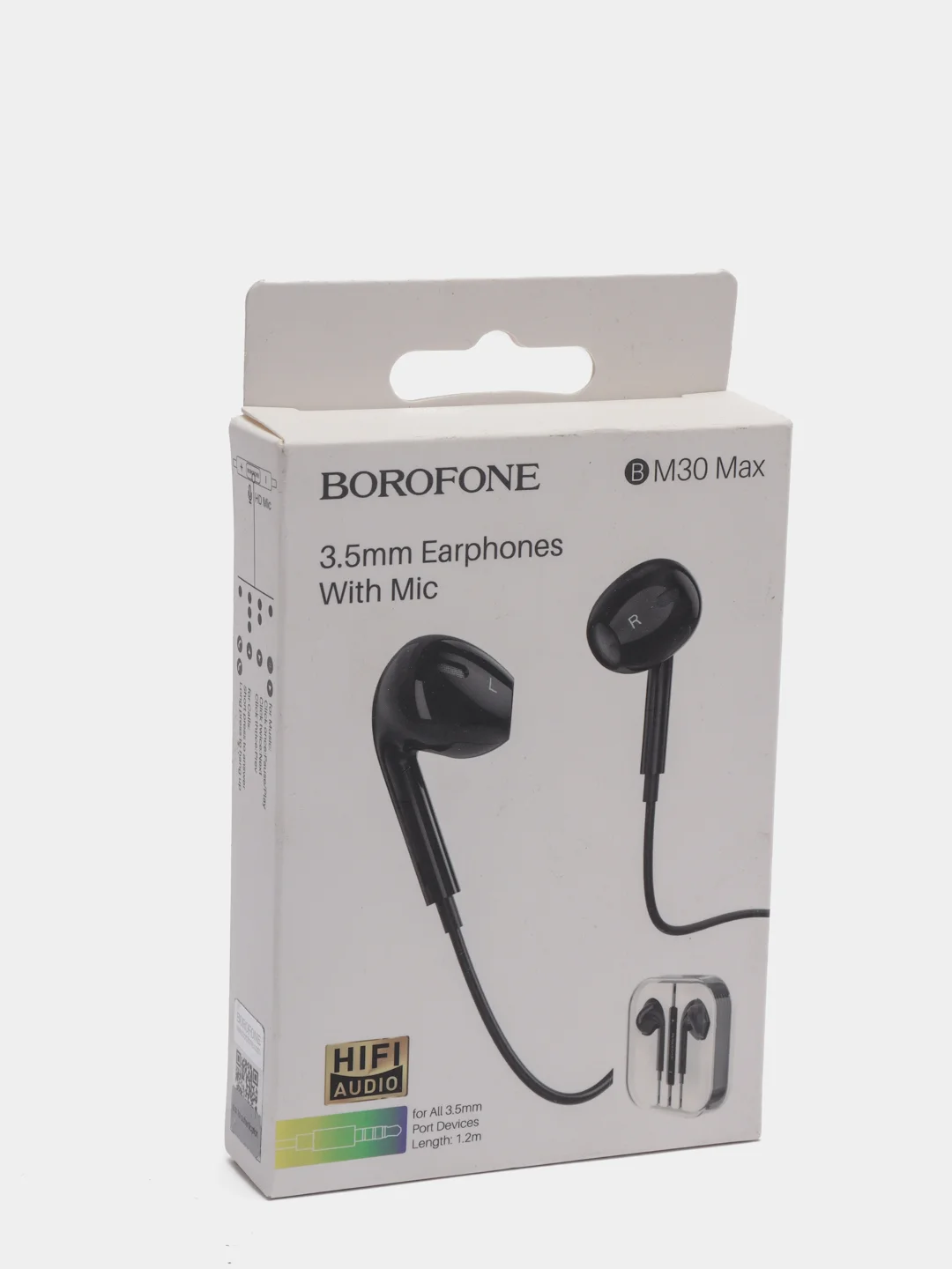 Черный наушники с микрофоном Borofone BM30 Max (3.5mm/Type-C/Lightning)