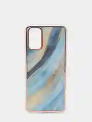 Лазурный чехол Samsung Galaxy A03s, Самсунг Галакси А03с силиконовый с мраморным рисунком