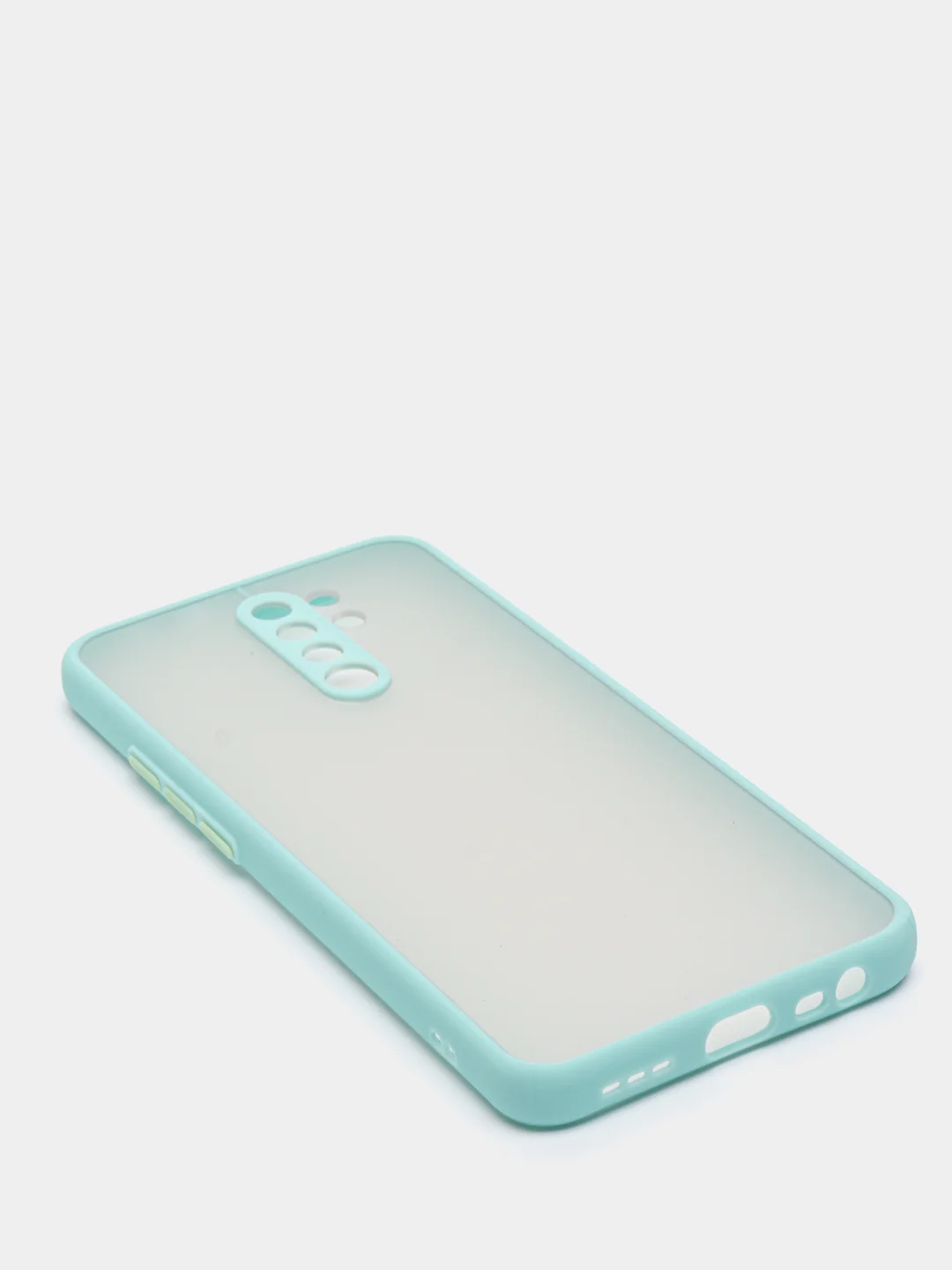 Бирюзовый чехол Xiaomi Redmi 9 (Сяоми Редми 9) пластиковый матовый с цветными кнопками