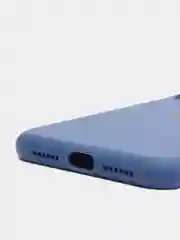 Синий чехол Silicone Case iPhone 11 с защитой камеры с бархатной подкладкой