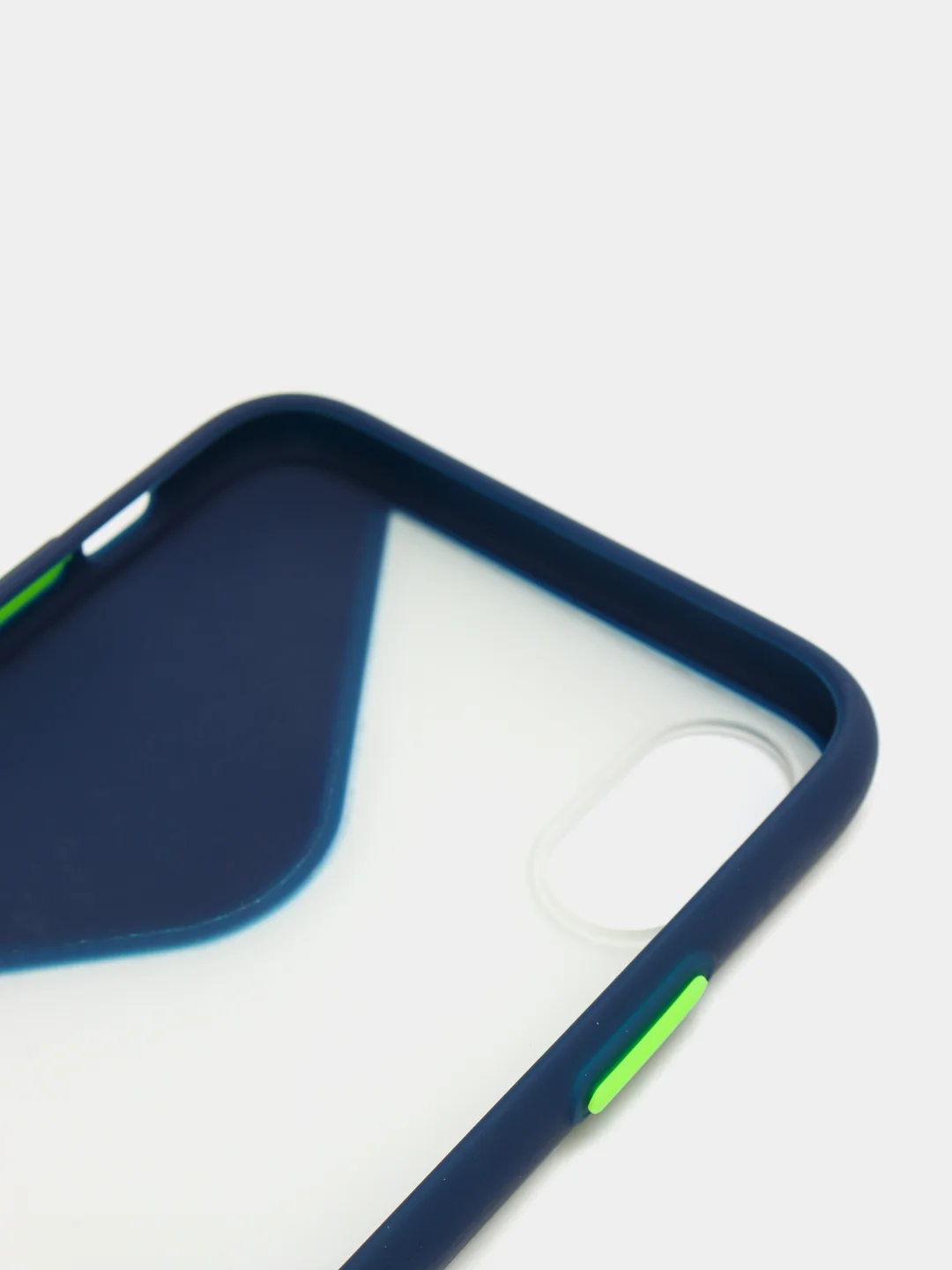 Темно-синий iphone X / XS чехол пластиковый, матовый, с кнопками