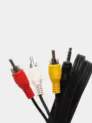 Кабель шнур 3.5 мм - 3RCA тюльпаны для цифровых приставок и телевизора, 3 RCA -аукс 1 метр