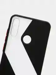Черный чехол для Huawei Y6P, Хуавей У6П пластиковый матовый с цветными кнопками