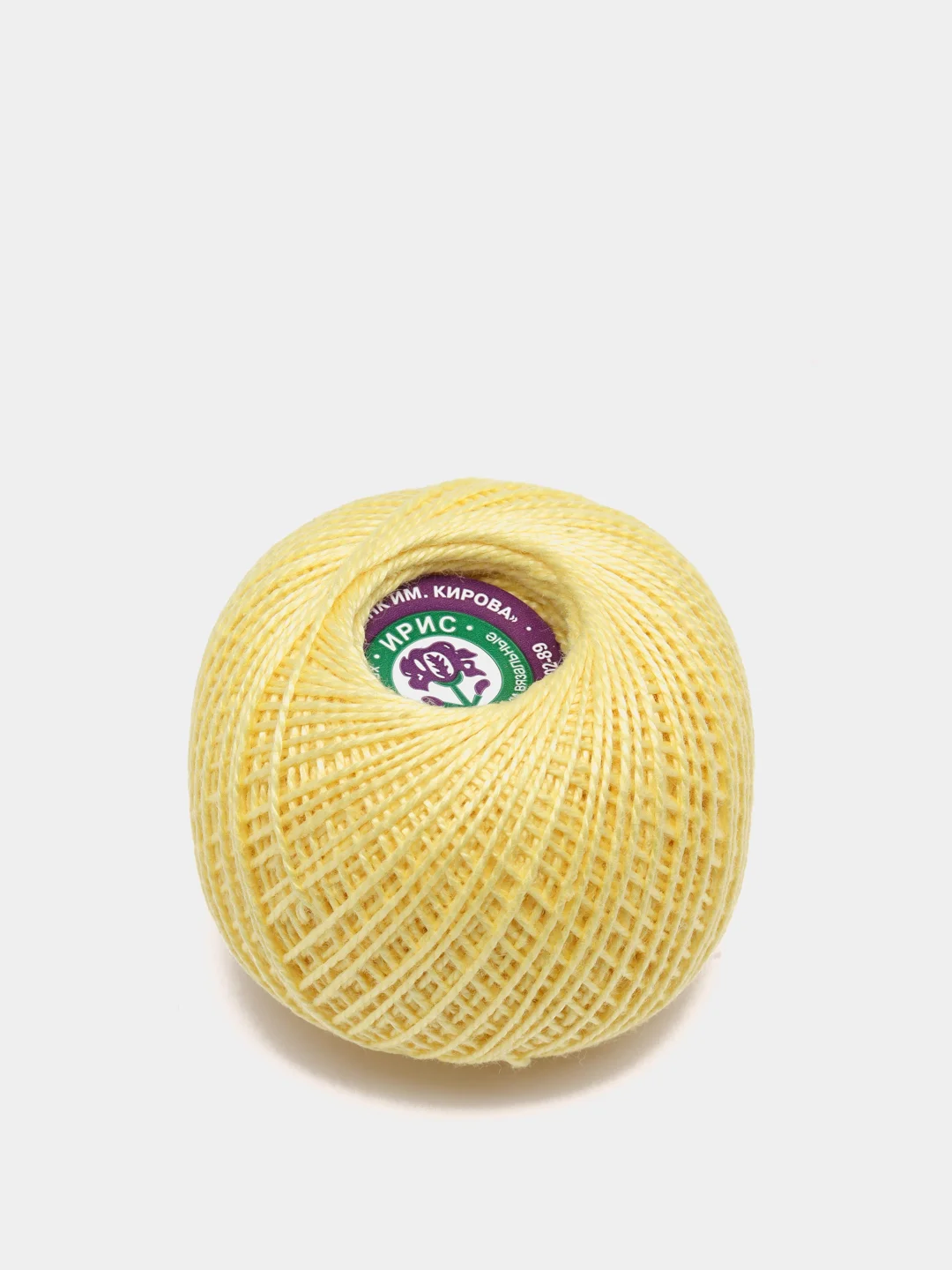 Желтый нитки-пряжа "Ирис", хлопок, 25 г, 150 м,(В уп. 2 шт.)