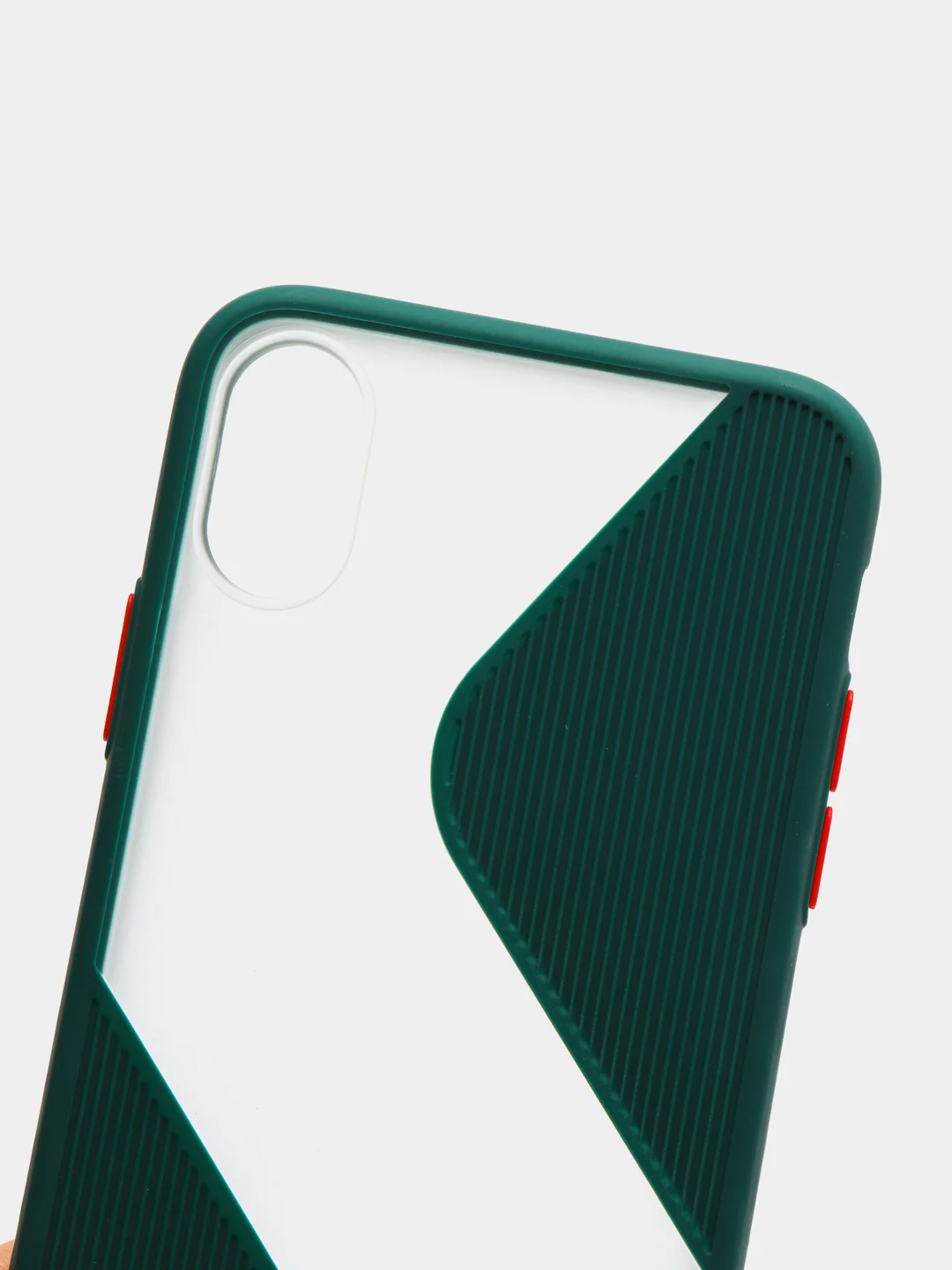 Тёмно-зелёный iphone X / XS чехол пластиковый, матовый, с кнопками