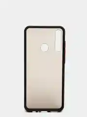 Угольный чехол для Huawei Y6P, Хуавей У6П пластиковый матовый с цветными кнопками