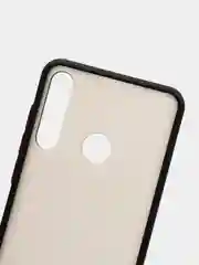 Угольный чехол для Huawei Y6P, Хуавей У6П пластиковый матовый с цветными кнопками