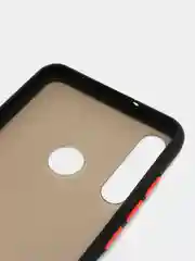 Угольный чехол для Huawei Y6P, Хуавей У6П пластиковый матовый с цветными кнопками