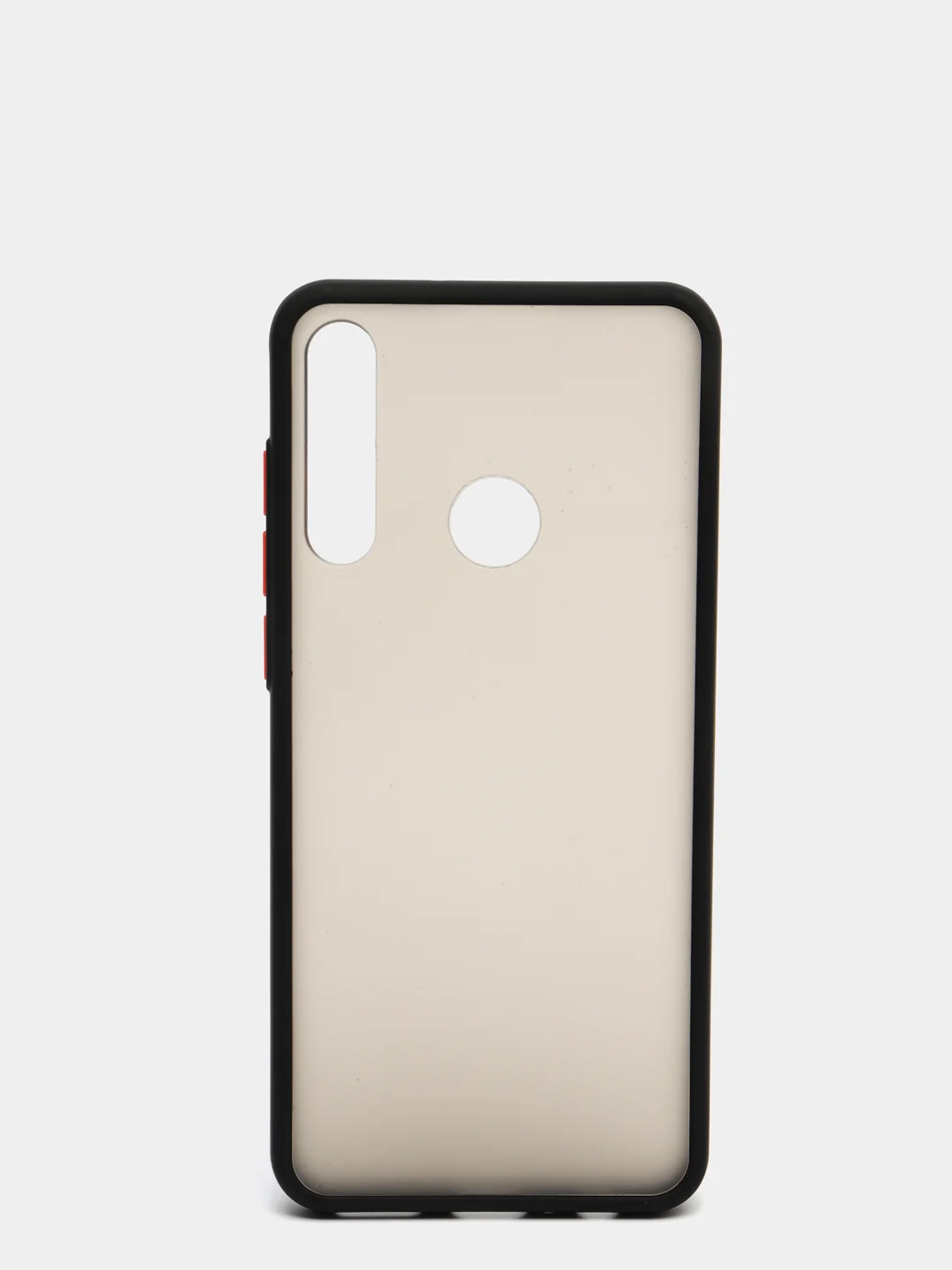 Угольный чехол для Huawei Y6P, Хуавей У6П пластиковый матовый с цветными кнопками
