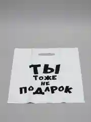 Зеленый пакет с приколами, полиэтиленовый с вырубной ручкой, 35 х 45 см, 60 мкм