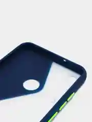 Синий чехол для Huawei Y6P, Хуавей У6П пластиковый матовый с цветными кнопками