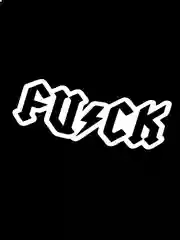 Белый fuck ACDC наклейка без фона на любую поверхность