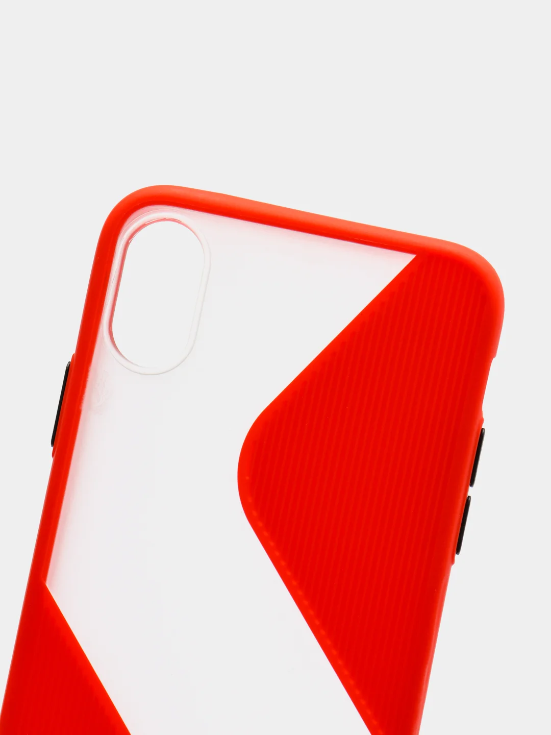 Красный iphone X / XS чехол пластиковый, матовый, с кнопками