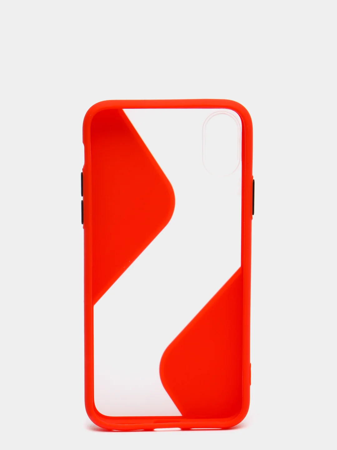 Красный iphone X / XS чехол пластиковый, матовый, с кнопками