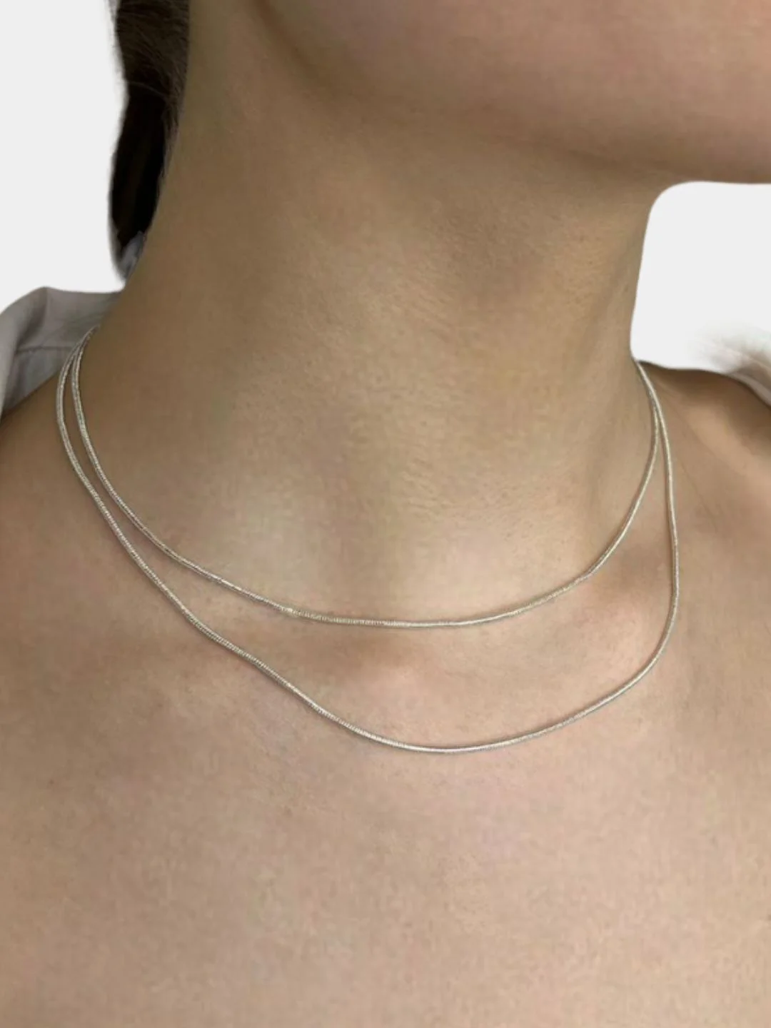 Серебряный женская цепочка на шею, минимализм