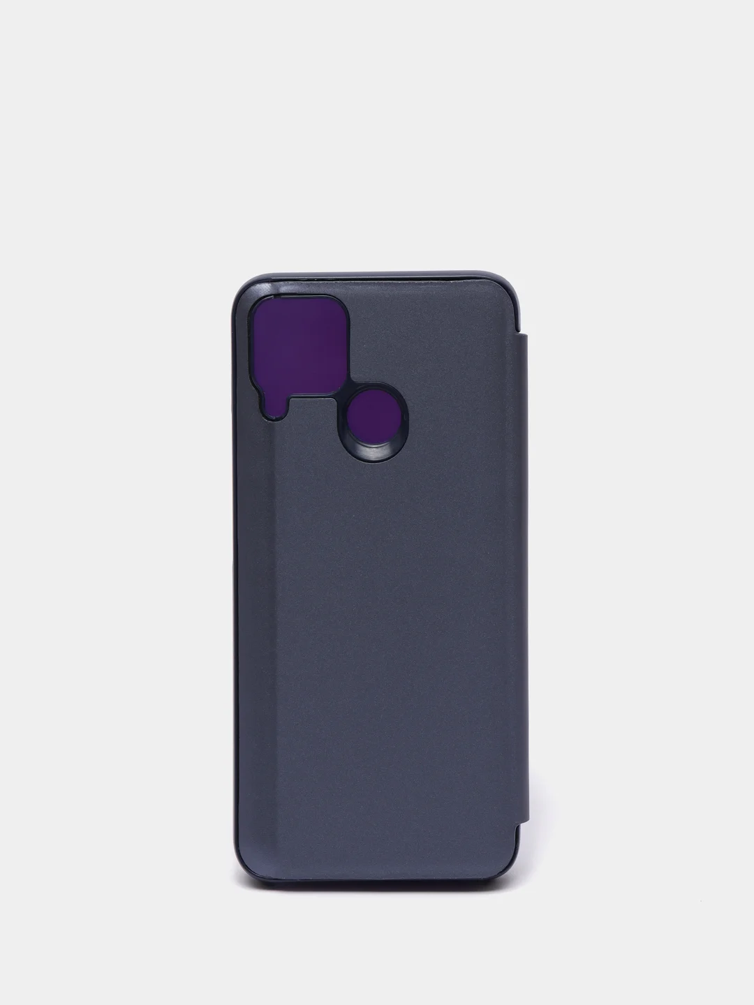 Фиолетовый зеркальный чехол-книжка с полупрозрачной панелью для Realme C12, Realme C15, Narzo 20