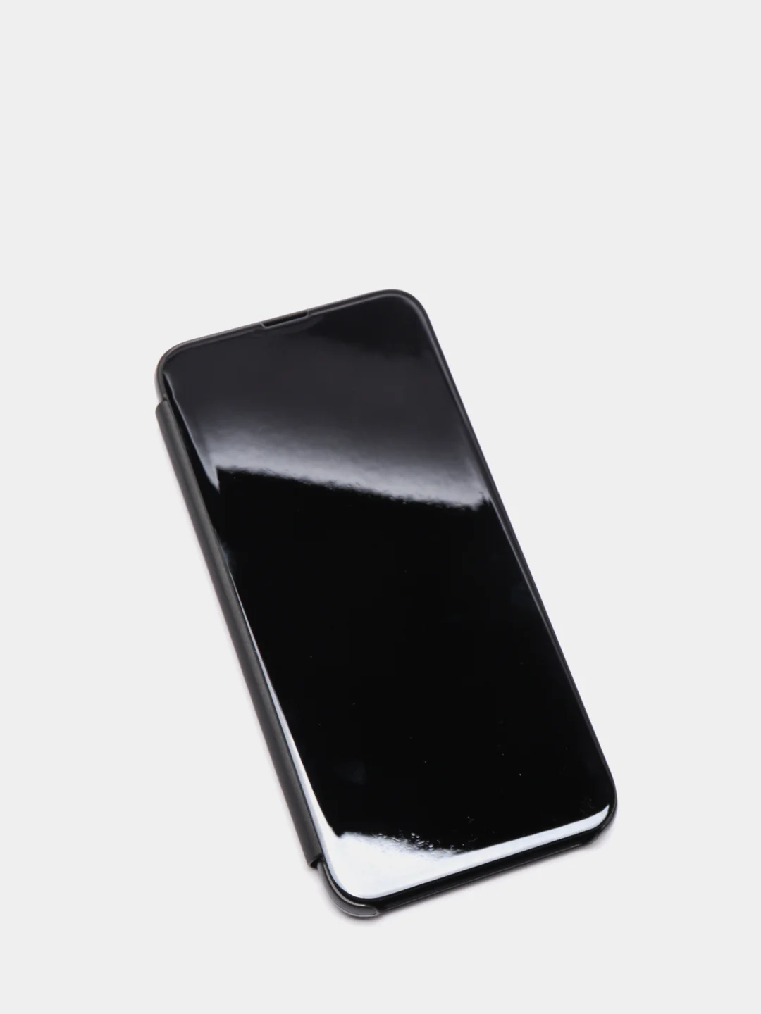 Черный зеркальный чехол-книжка с полупрозрачной панелью для Realme C12, Realme C15, Narzo 20