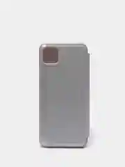 Серебряный зеркальный чехол-книжка с полупрозрачной панелью для Realme C11, 2020